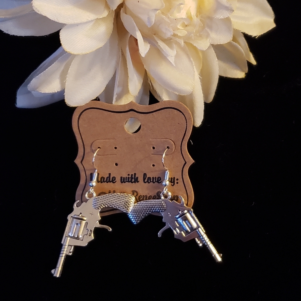 Metal Gun Shaped Earrings